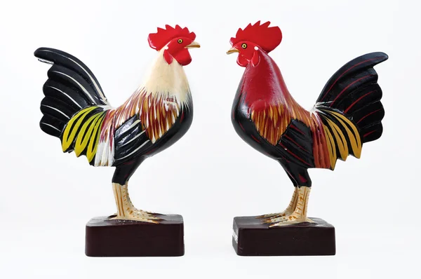 Isolated Wooden Rooster — Stock Photo, Image