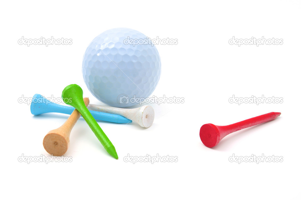 Golf Ball and tees Stock Photo by ©antpkr 41054367