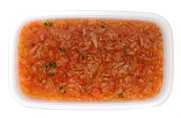 Zoete saus met garnalen — Stockfoto