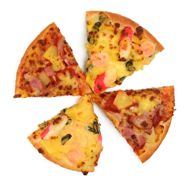 Hawaiian and Seafood Pizza — Stock Photo, Image