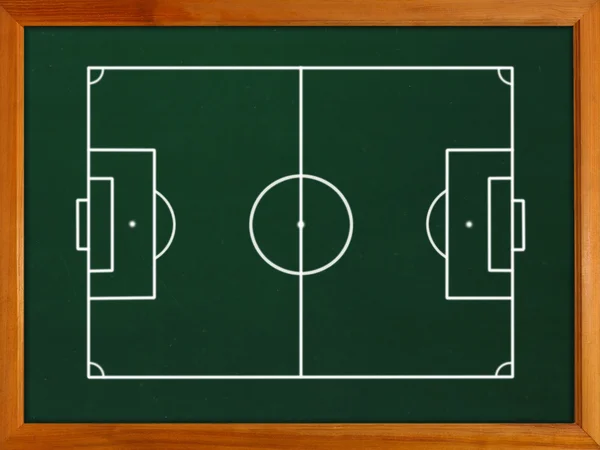 Blackboard with football field — Stock Photo, Image