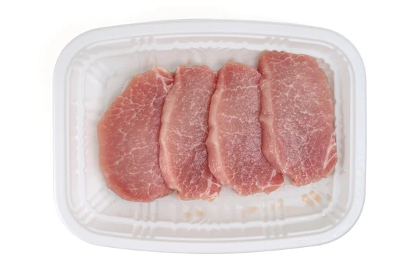 Raw pork steaks — Stock Photo, Image