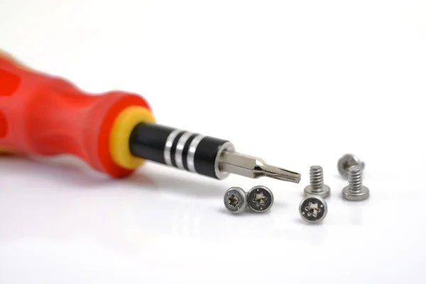 Screwdriver and Bolts — Stock Photo, Image