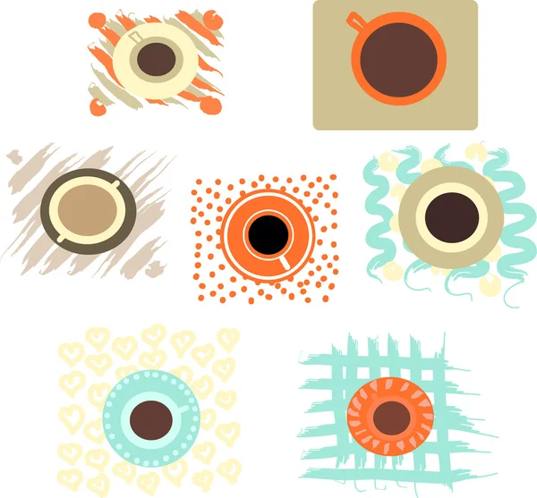 Cups with coffee — Stock Vector