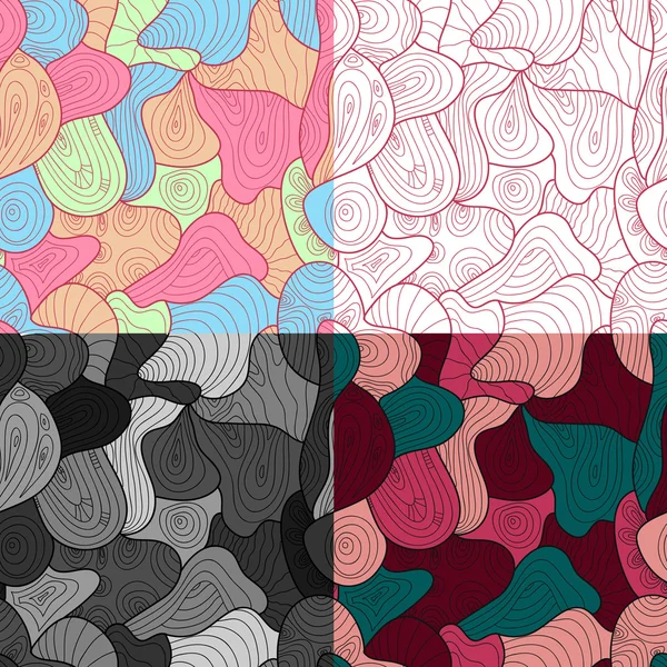 Set of four seamless abstract patterns — Stock Vector