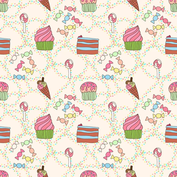 Cupcake seamless pattern — Stock Vector © mammairina #6388642