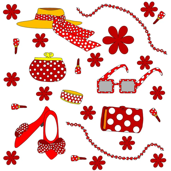 Kırmızı Bayan aksesuar seti