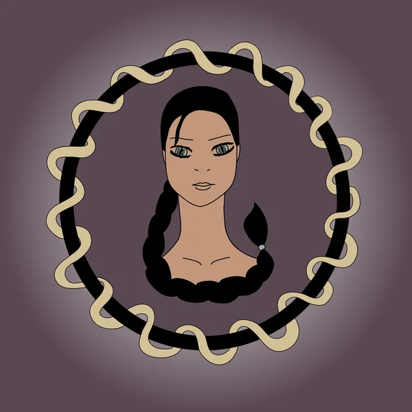 Jolie femme aux yeux de serpent — Image vectorielle