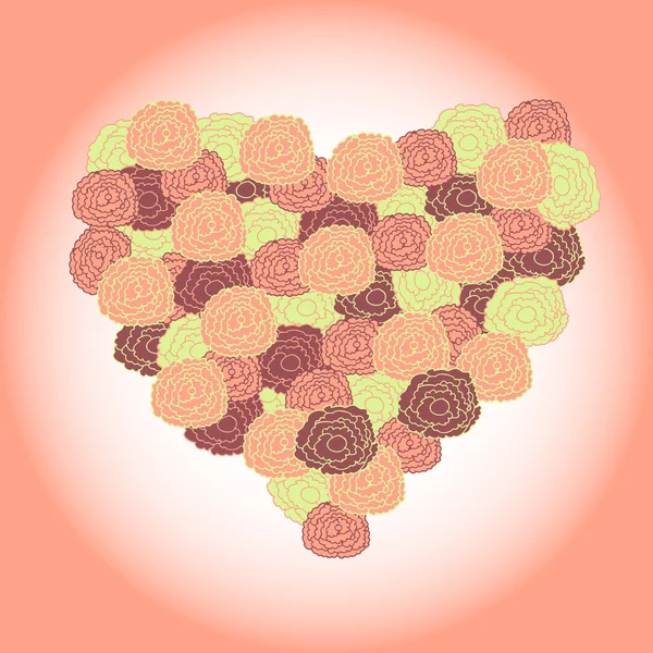 Ramo en forma de corazón — Vector de stock