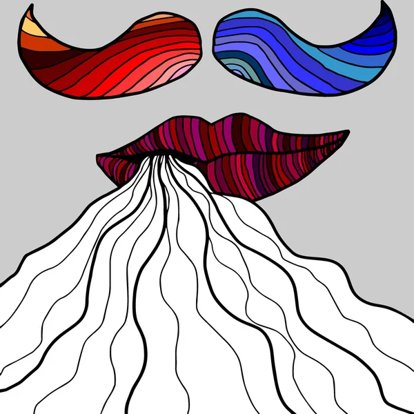 Labios y bigotes — Vector de stock