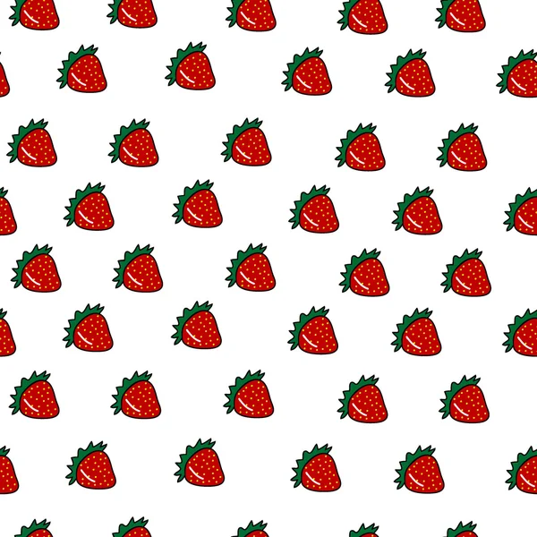 Χωρίς ραφή πρότυπο με φρέσκες φράουλες — Διανυσματικό Αρχείο