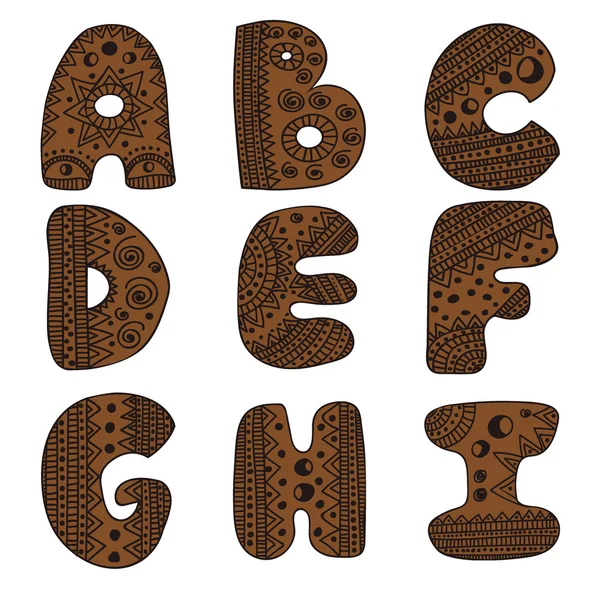 Lettres alphabétiques de A à I — Image vectorielle
