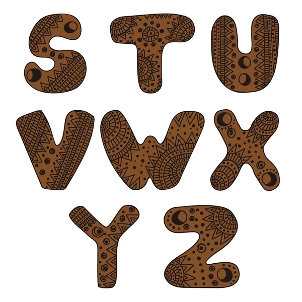 Letras del alfabeto de S a Z — Archivo Imágenes Vectoriales