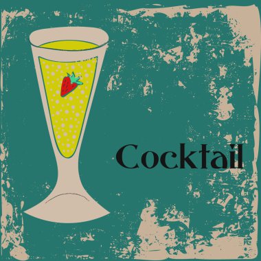 bir kokteyl grunge yeşil zemin üzerine