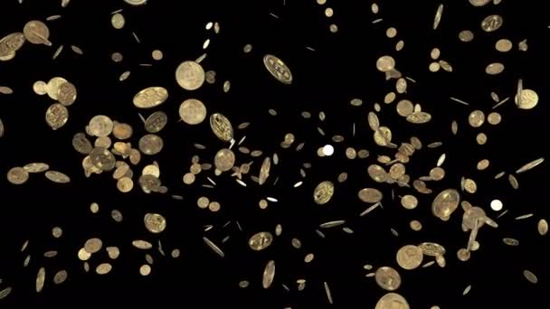 Анімація Потоку Біткоїнової Монети Альфа Шаром — стокове відео