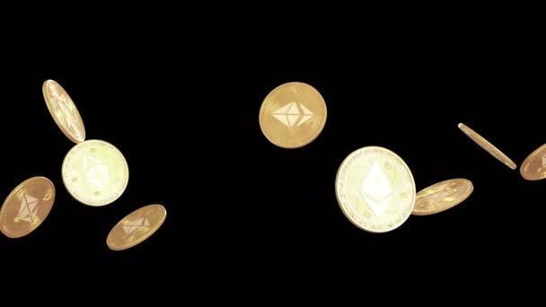 Animación Del Flujo Moneda Etéreo Con Capa Alfa — Vídeos de Stock