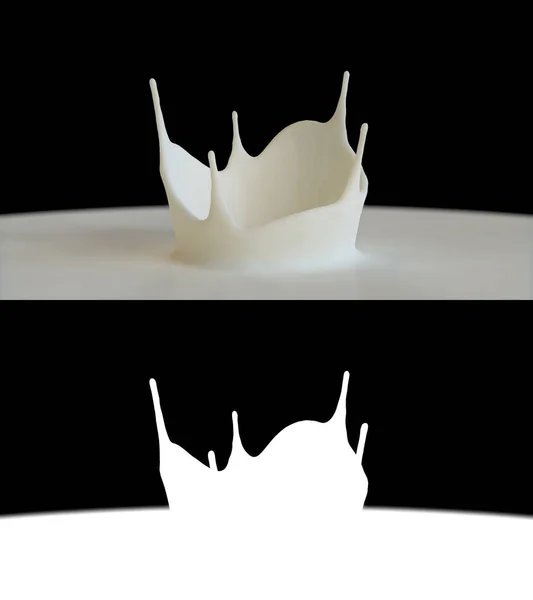 Illustration Milk Splash Crown Alpha Channel — Stock Photo, Image