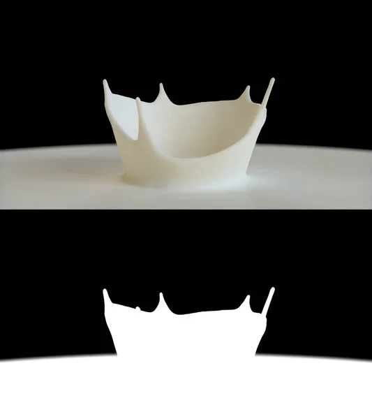 Illustration Milk Splash Crown Alpha Channel — 스톡 사진