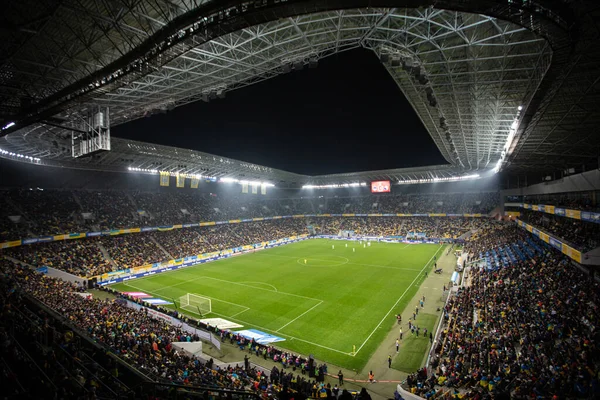 Lviv Ukraina Oktober 2021 Kvalet Uefa Fotbollsmatch Mellan Ukraina Och — Stockfoto