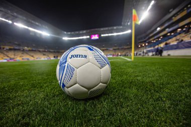 Lviv, Ukrayna - 12 Ekim 2021: Ukrayna Futbol Federasyonu. Dünya Kupası elemeleri UEFA, Ukrayna ile Bosna-Hersek arasında futbol maçı