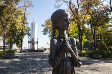 Kyiv, Ukrayna - 6 Ekim 2021: Ukrayna 'daki Holodomor Kurbanları Anma Kompleksi.