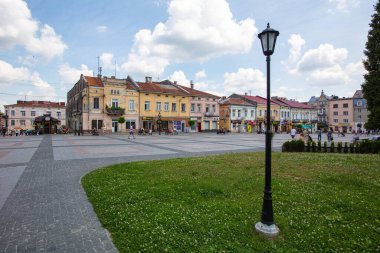 Drohobych, Ukrayna - Temmuz 2021: Drohobych, Ukrayna Pazar Meydanı