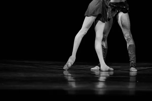 Klasszikus Balett Pár Színpadon — Stock Fotó