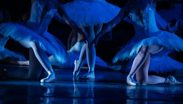 Het Zwanenmeer Ballet Sluiten Van Ballerina Dansen — Stockfoto