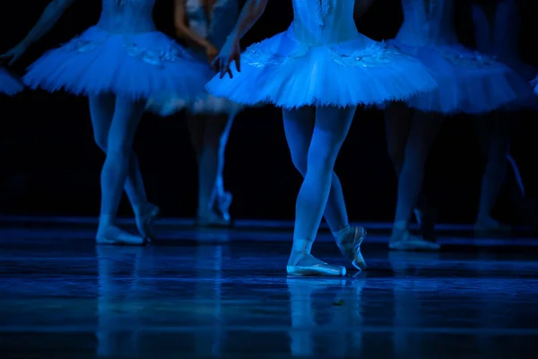 Schwanensee Ballett Großaufnahme Von Tanzenden Ballerinen — Stockfoto