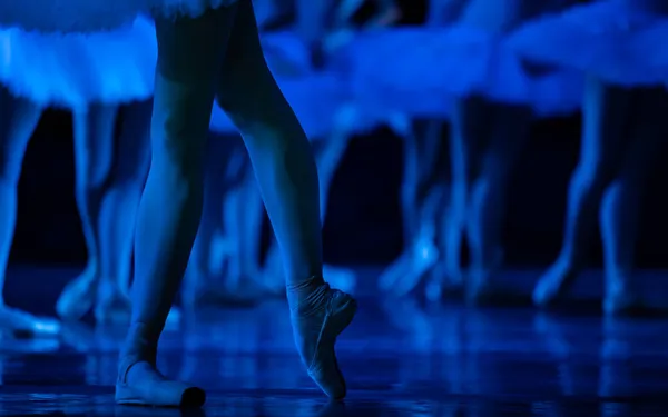 Het Zwanenmeer Ballet Sluiten Van Ballerina Dansen — Stockfoto