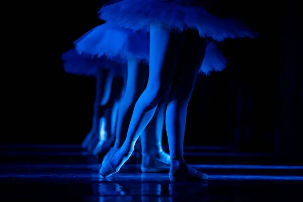 Balet Nad Jeziorem Łabędzim Zbliżenie Baleriny Taniec — Zdjęcie stockowe