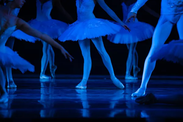 Het Zwanenmeer Ballet Sluiten Van Ballerina Dansen — Stockfoto