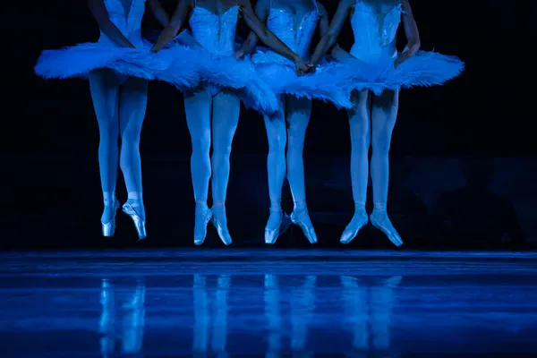 Ballet Lago Dos Cisnes Closeup Bailarinas Dançando — Fotografia de Stock