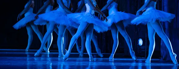 Балет Лебединое Озеро Крупный План Танцев Балерин — стоковое фото