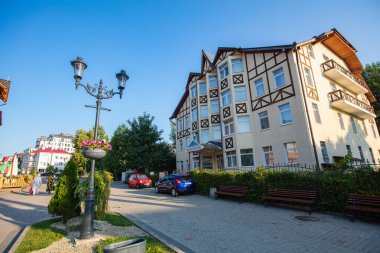 Truskavets, Ukrayna - 7 Temmuz 2021: Truskavets, Ukrayna 'daki antik villa