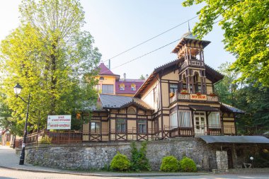 Truskavets, Ukrayna - 7 Temmuz 2021: Truskavets, Ukrayna 'daki antik villa