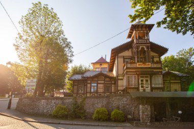Truskavets, Ukrayna - 7 Temmuz 2021: Truskavets, Ukrayna 'daki antik villa