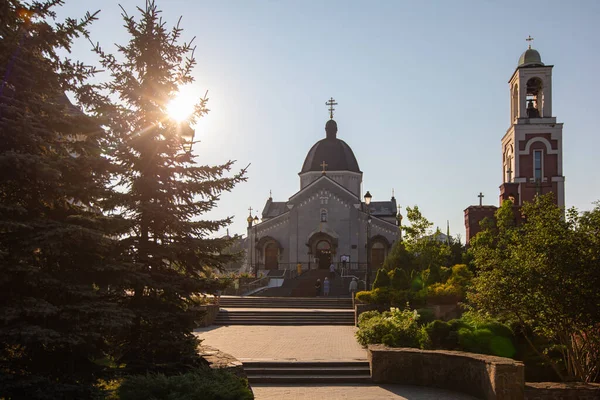 Truskavets Ucrânia Julho 2021 Vista Aérea Sobre Igreja São Nicolau — Fotografia de Stock