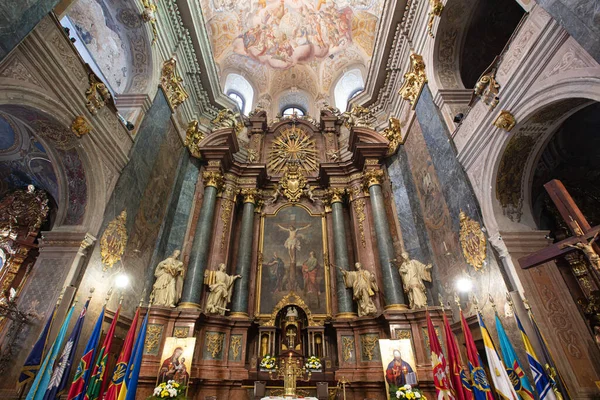 Lviv Ukraine December 2021 Interior Jesuit Church Lviv Saints Peter — Stock Photo, Image