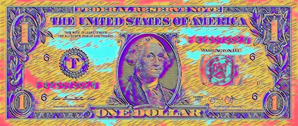 Δολάριο Πολύχρωμο Εικονογράφηση Νομοσχέδιο Για Σκοπό Του Σχεδιασμού — Φωτογραφία Αρχείου
