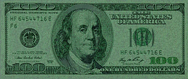 Régi 100 Dolláros Bankjegy Bináris Kóddal — Stock Fotó