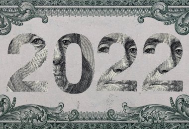 2022 yazısında 20 dolarlık banknottan yapılmış rakamlar var.