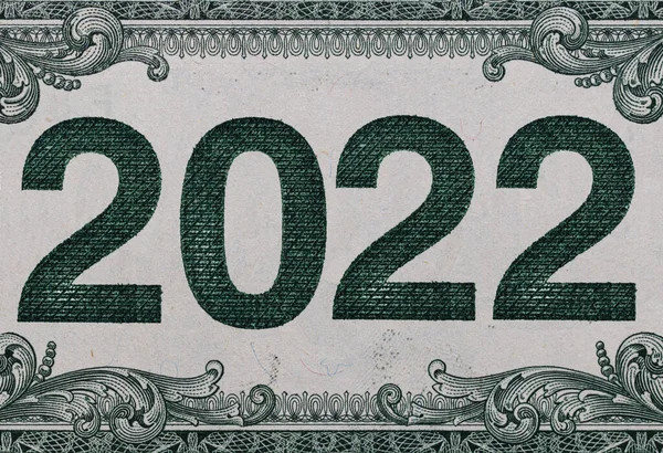 Inscripción 2022 Hecha Números Billetes Dólares — Foto de Stock