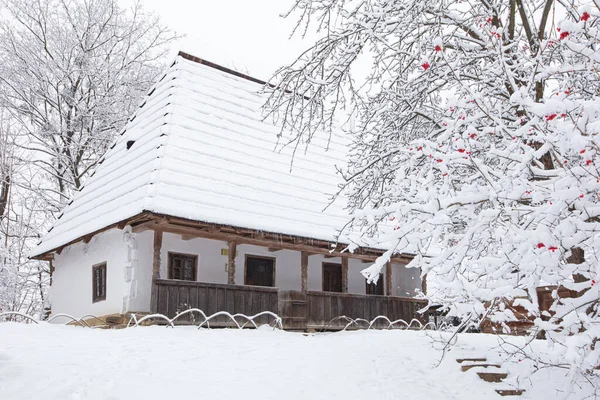 Lviv Ukraine Décembre 2021 Ancienne Maison Village Klymentii Musée Sheptytskyi — Photo