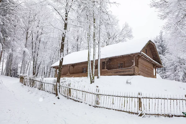 Lviv Ukraine Décembre 2021 Ancienne Maison Village Klymentii Musée Sheptytskyi — Photo