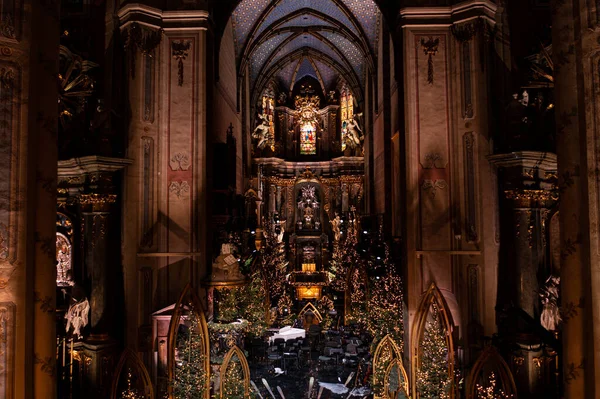 Lviv Ukraine Décembre 2021 Décoration Noël Dans Archicathédrale Basilique Assomption — Photo