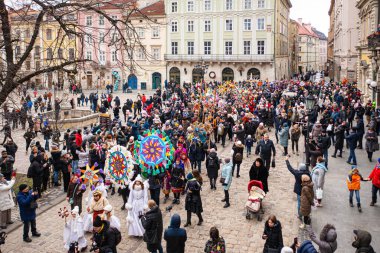 Lviv, Ukraine - January 8, 2022: Celebration of  Orthodox Christmas in Lviv. Festival 