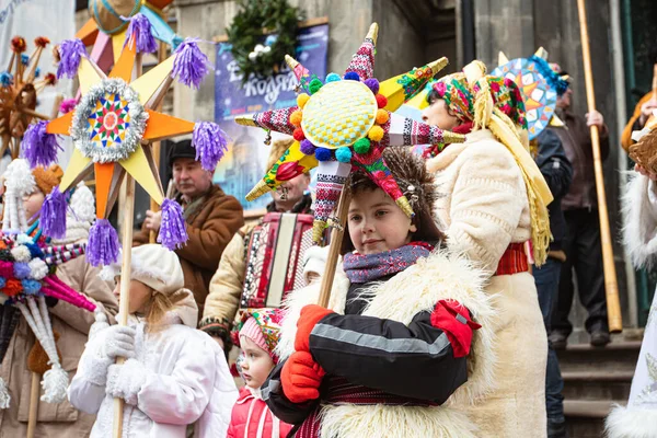 Lviv, Ukraine - January 8, 2022: Celebration of  Orthodox Christmas in Lviv. Festival 