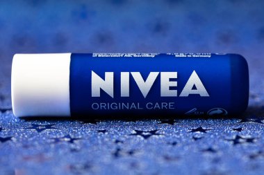 Beiersdorf, Germany - January 9, 2022: Nivea caring lip balm