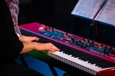 Stockholm, Sweden - January 9, 2022: Nord Stage 2 EX Keyboard